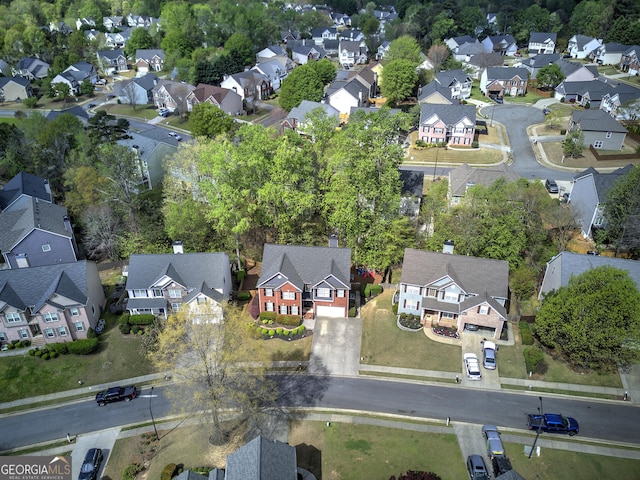 aerial view featuring a residential view