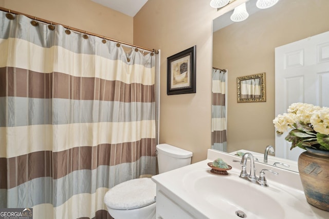 2545 Amberbrook Ln, Grayson, GA 30017 - full bath with a sink, toilet, and a shower with curtain