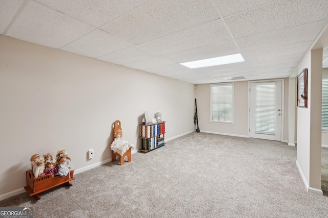 2545 Amberbrook Ln, Grayson, GA 30017 - miscellaneous room with baseboards, a drop ceiling, and carpet