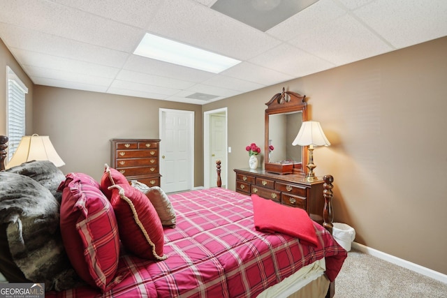 2545 Amberbrook Ln, Grayson, GA 30017 - bedroom featuring carpet flooring, a drop ceiling, and baseboards