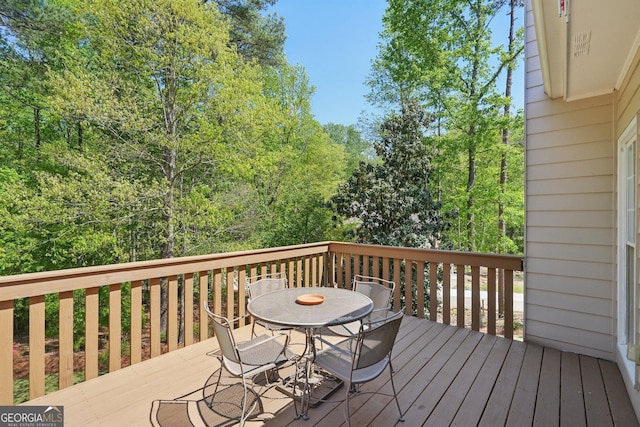 2545 Amberbrook Ln, Grayson, GA 30017 - wooden terrace with outdoor dining space