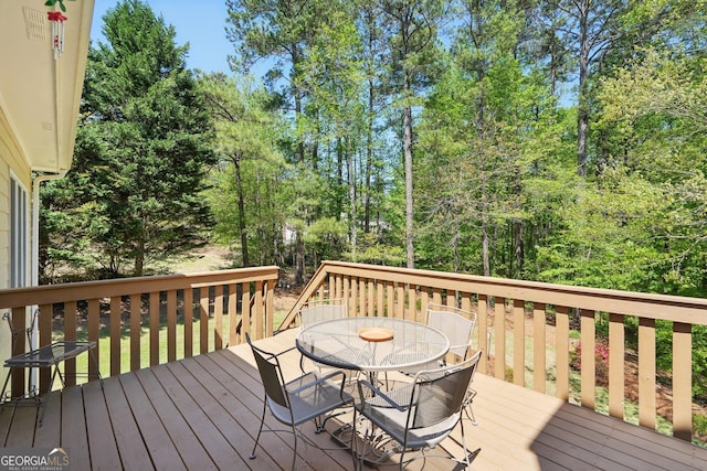 2545 Amberbrook Ln, Grayson, GA 30017 - wooden terrace featuring outdoor dining space