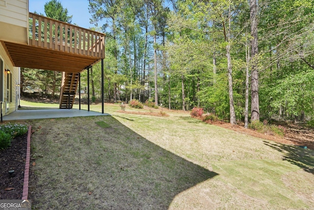 2545 Amberbrook Ln, Grayson, GA 30017 - view of yard with a patio area, stairway, and a deck