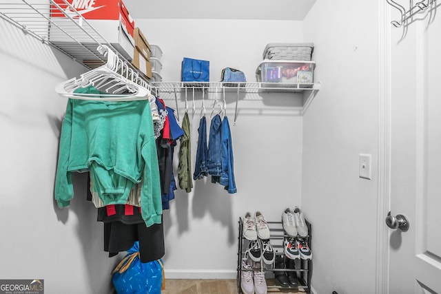 view of walk in closet