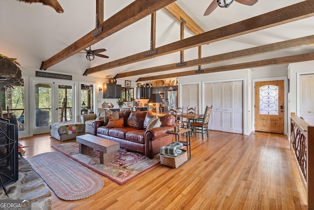 426 Crow Creek Rd, Lakemont, GA 30552 - living room with ceiling fan and light wood-style flooring