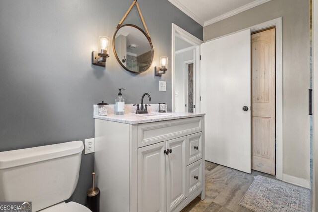 426 Crow Creek Rd, Lakemont, GA 30552 - bathroom featuring ornamental molding and vanity