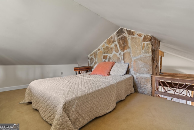 426 Crow Creek Rd, Lakemont, GA 30552 - bedroom with lofted ceiling and carpet floors