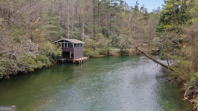 property view of water featuring a view of trees