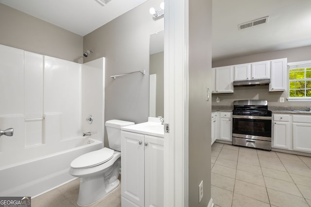 3571 Oakshire Way SE, Atlanta, GA 30354 - bathroom featuring visible vents, toilet, bathtub / shower combination, vanity, and tile patterned flooring