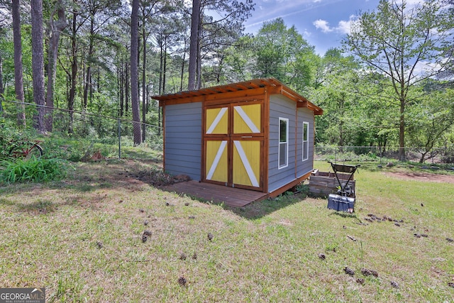 2675 Dacula Ridge Dr, Dacula, GA 30019 - view of shed featuring a wooded view