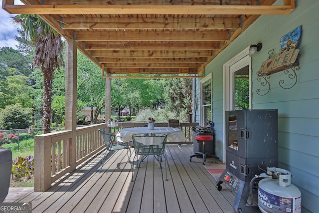 2675 Dacula Ridge Dr, Dacula, GA 30019 - wooden terrace featuring outdoor dining area