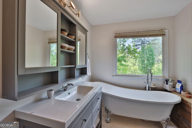 2675 Dacula Ridge Dr, Dacula, GA 30019 - full bathroom featuring a soaking tub, healthy amount of natural light, and vanity