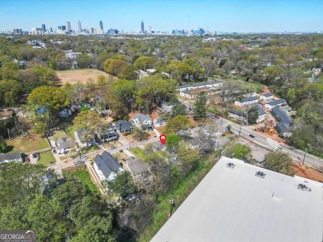 aerial view featuring a city view