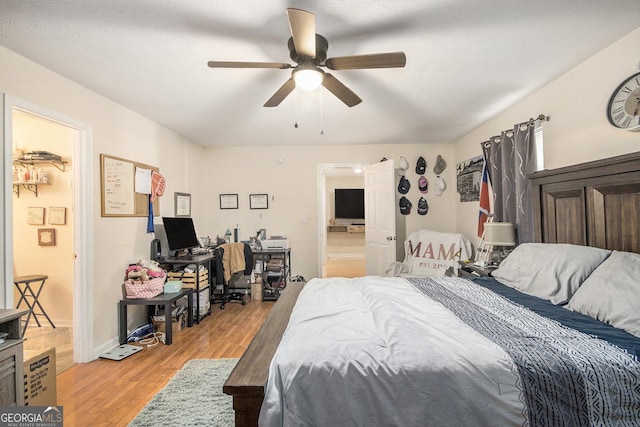 286 Opal St, Luthersville, GA 30251 - bedroom with ceiling fan, ensuite bath, and light wood-style flooring