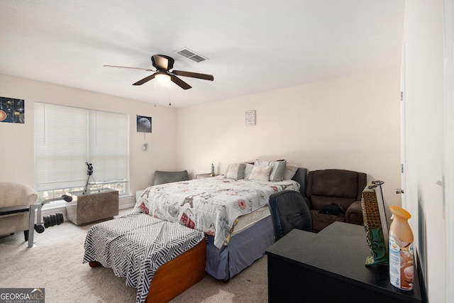 286 Opal St, Luthersville, GA 30251 - carpeted bedroom with ceiling fan and visible vents