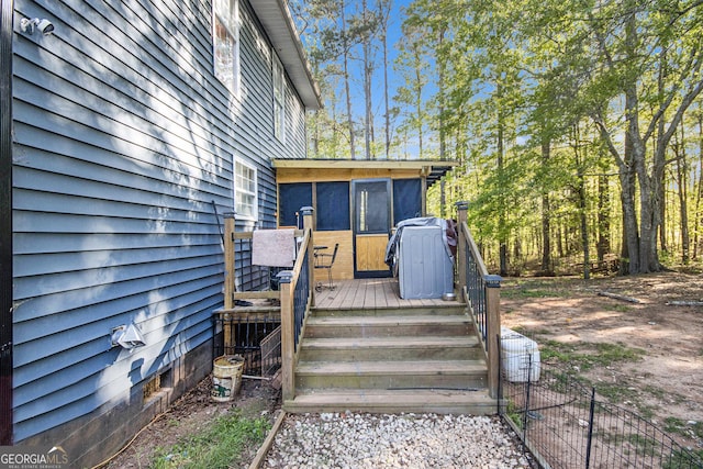286 Opal St, Luthersville, GA 30251 - wooden terrace featuring a sunroom