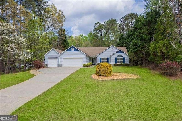 328 Allatoona Shores Dr, Canton, GA 30114 - ranch-style house featuring a garage, a front yard, and concrete driveway