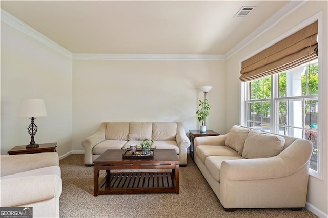 209 Crestmont Way, Canton, GA 30114 - carpeted living room featuring ornamental molding and baseboards