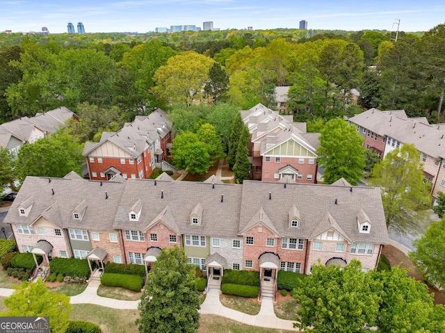 bird's eye view with a residential view