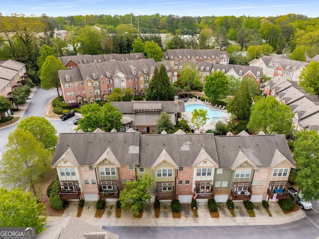 drone / aerial view with a residential view