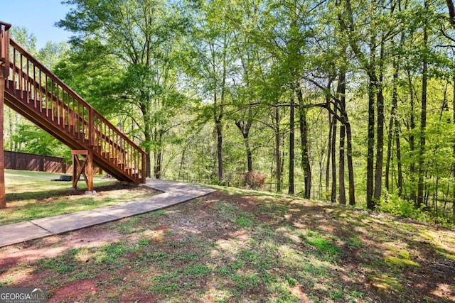 840 Whitby Dr, Douglasville, GA 30134 - view of yard featuring fence and stairway