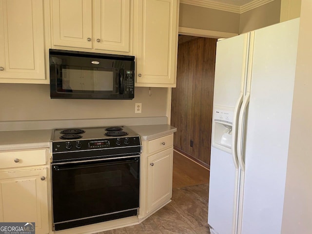 3021 Tiffin Cir, Macon, GA 31204 - kitchen with light countertops, ornamental molding, and black appliances