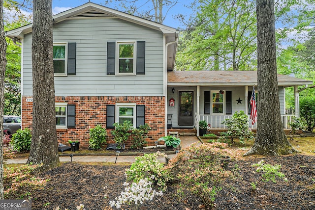 1292 Marcelle Heights Pl NW, Norcross, GA 30093 - tri-level home with a porch and brick siding