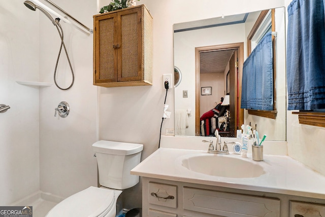1292 Marcelle Heights Pl NW, Norcross, GA 30093 - bathroom featuring toilet, vanity, and a shower