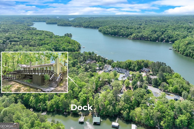 236 Julian Creek Rd, Dawsonville, GA 30534 - drone / aerial view with a water view and a forest view
