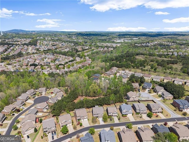 aerial view with a residential view