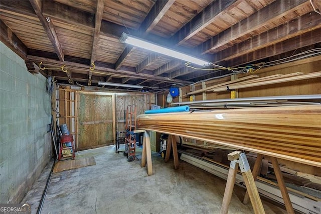 934 Pine Cir, Woodstock, GA 30189 - basement with concrete block wall