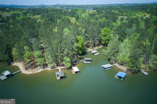 934 Pine Cir, Woodstock, GA 30189 - aerial view with a water view and a view of trees