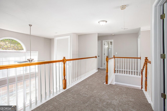 4609 Mctyre Way NW, Marietta, GA 30064 - hall with carpet floors and an upstairs landing