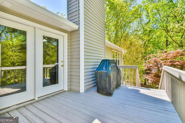 deck featuring french doors
