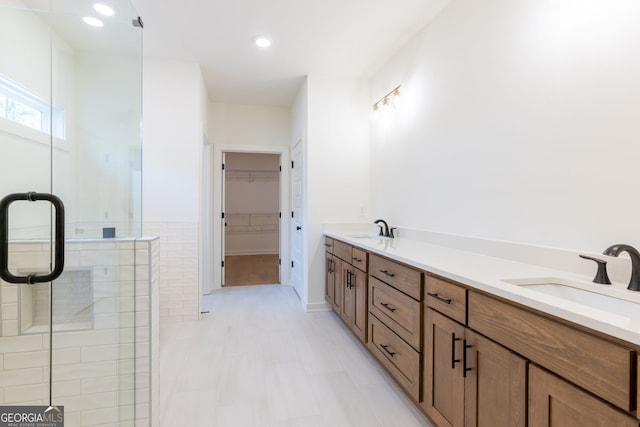 8415 Beryl Overlook, Gainesville, GA 30506 - full bath with a stall shower, a spacious closet, recessed lighting, and double vanity