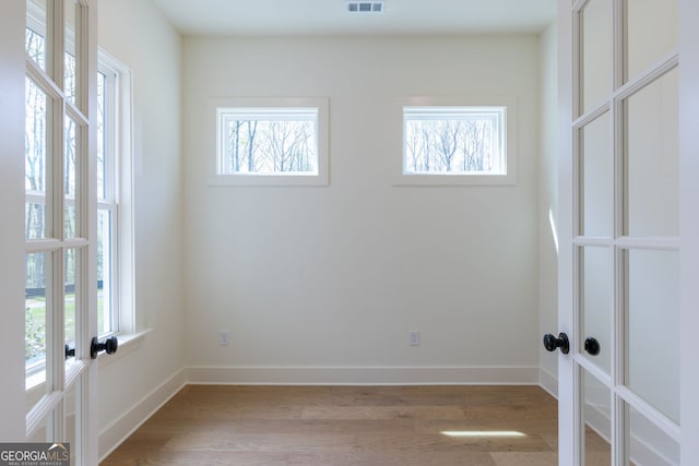 8415 Beryl Overlook, Gainesville, GA 30506 - unfurnished room featuring french doors, plenty of natural light, light wood finished floors, and baseboards