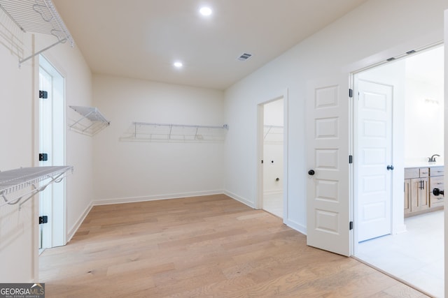 8415 Beryl Overlook, Gainesville, GA 30506 - walk in closet featuring light wood-type flooring and a sink