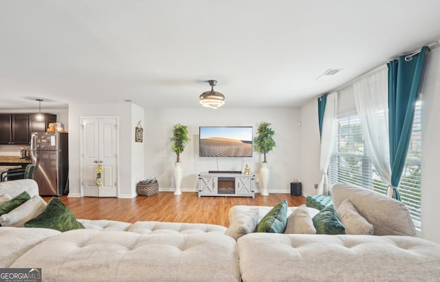 3464 Enterkin Ln, Atlanta, GA 30349 - living room featuring light wood-style floors and baseboards