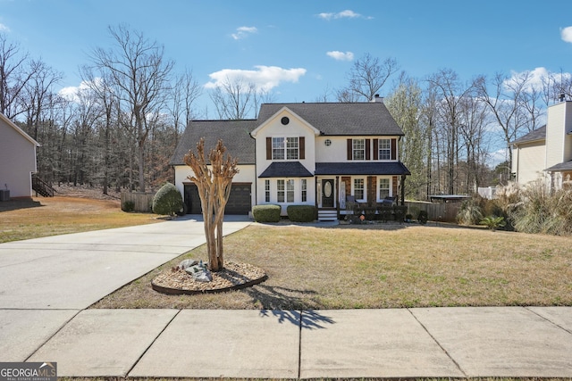 161 Hunters Chase, Mcdonough, GA 30253 - traditional home with a garage, stucco siding, a front lawn, driveway, and roof with shingles