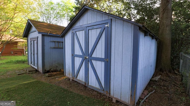 view of shed