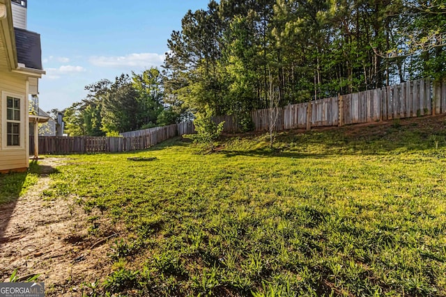 113 Highgrove Pl, Mcdonough, GA 30253 - back of house with a shingled roof, a chimney, a lawn, and a fenced backyard