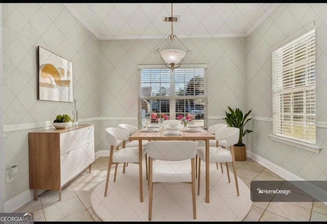 113 Highgrove Pl, Mcdonough, GA 30253 - dining space featuring light tile patterned floors, baseboards, and visible vents