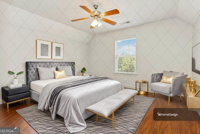 113 Highgrove Pl, Mcdonough, GA 30253 - bedroom featuring a ceiling fan, visible vents, and wood finished floors