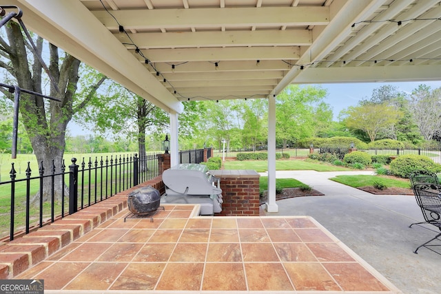 view of patio / terrace featuring fence private yard
