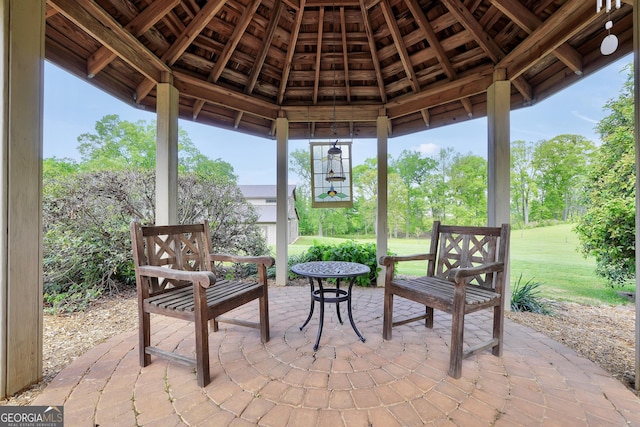 view of patio with a gazebo