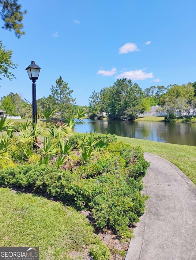 145 Spring Lake Cir, Brunswick, GA 31525 - view of community with a water view and a lawn
