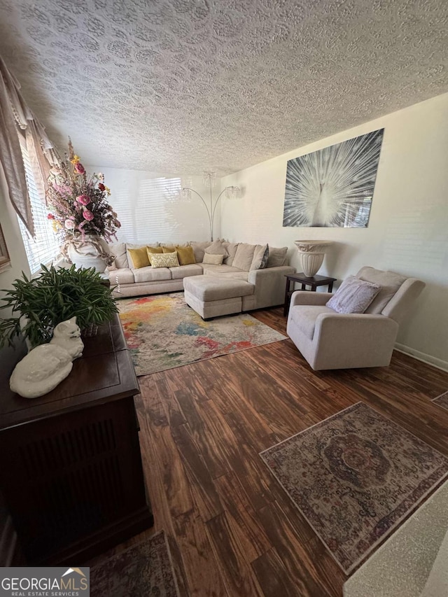 6695 Cedar Hurst Trl, Atlanta, GA 30349 - living room with a textured ceiling and wood finished floors