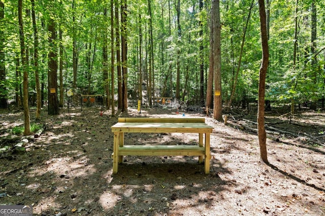view of home's community featuring a view of trees