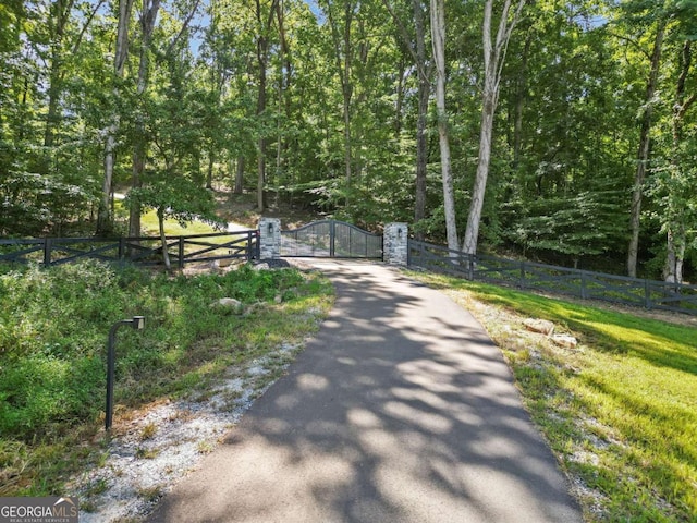 view of community with fence and a gate