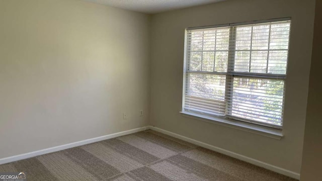 empty room featuring baseboards and carpet